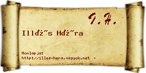 Illés Héra névjegykártya