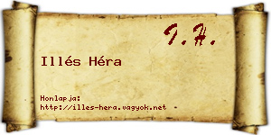 Illés Héra névjegykártya